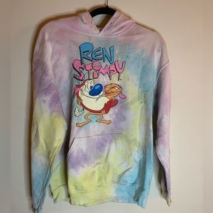 Tie Dye Vintage Ren and Stimpy Hoodie Sweatshirt